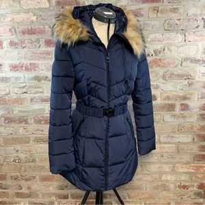 Guess puffer hooded jacket medium